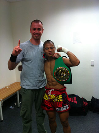 2 Matt With His Australian WBC Superfeatherweight Champ Bryan Hasse