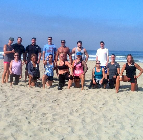 David Leddick and Group Kettlebell Class on the Beach