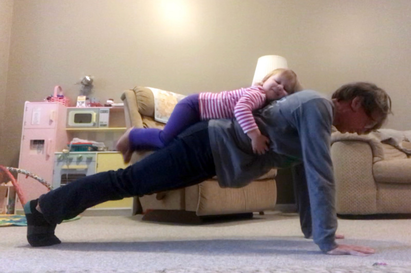 Mary Surprenant Pushups With Grandchild