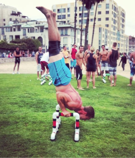 Tanner Martty Handstand Pushups At Muscle Beach Santa Monica