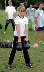 Kara Jones at the June 2003 Russian Kettlebell Challenge Workshop